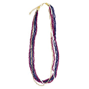 Seed Bead Multi-Strand Bib Necklace - Multiple Color Styles