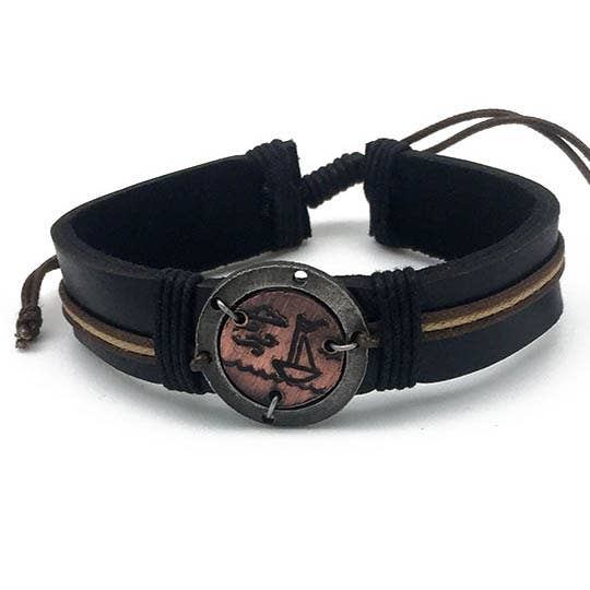 Pull Tie Leather Bracelet - Keep Your Spirit Salty