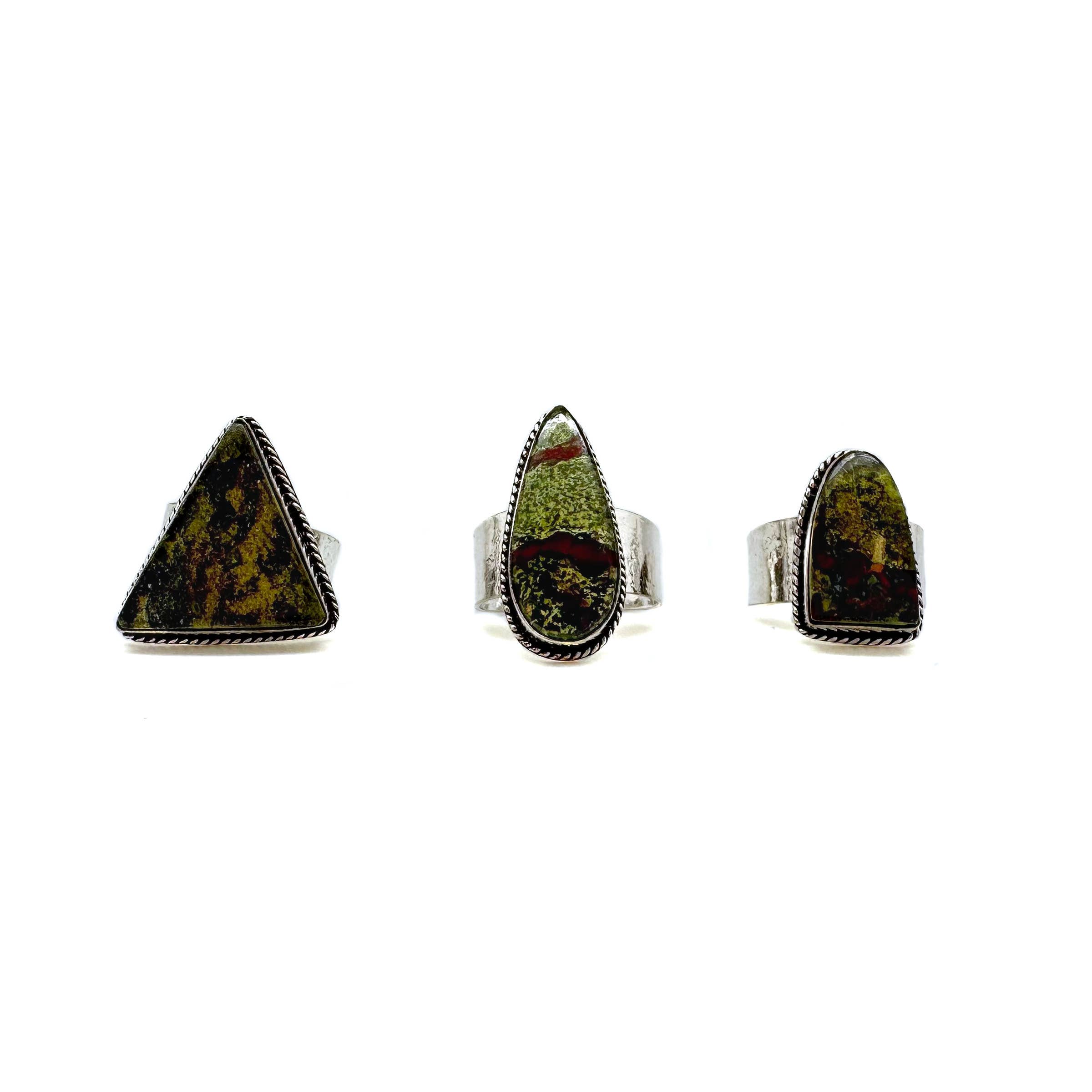 Handcrafted Kashi Semiprecious Stone Ring - Dragon Stone