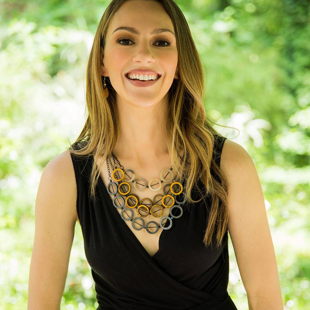 Omala Autumn Neutrals Collection Necklace - Open Circles