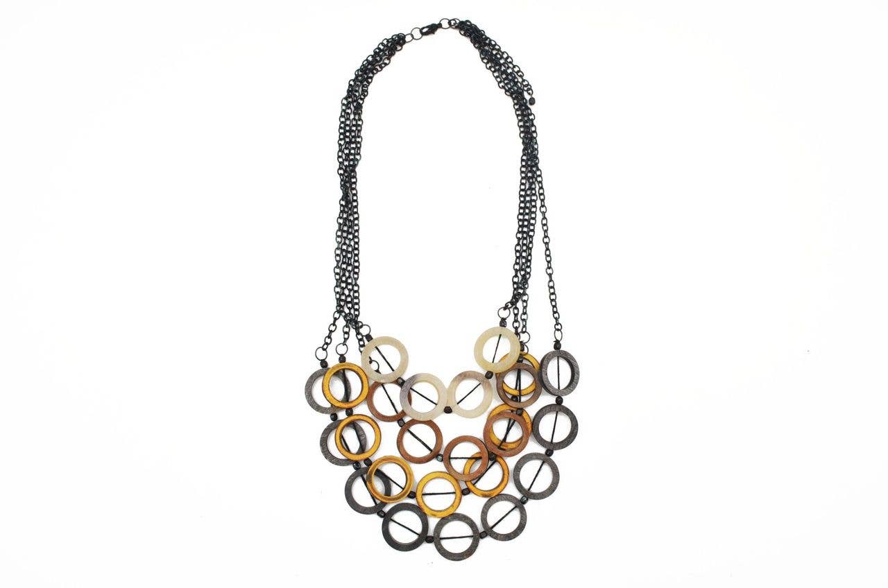 Omala Autumn Neutrals Collection Necklace - Open Circles