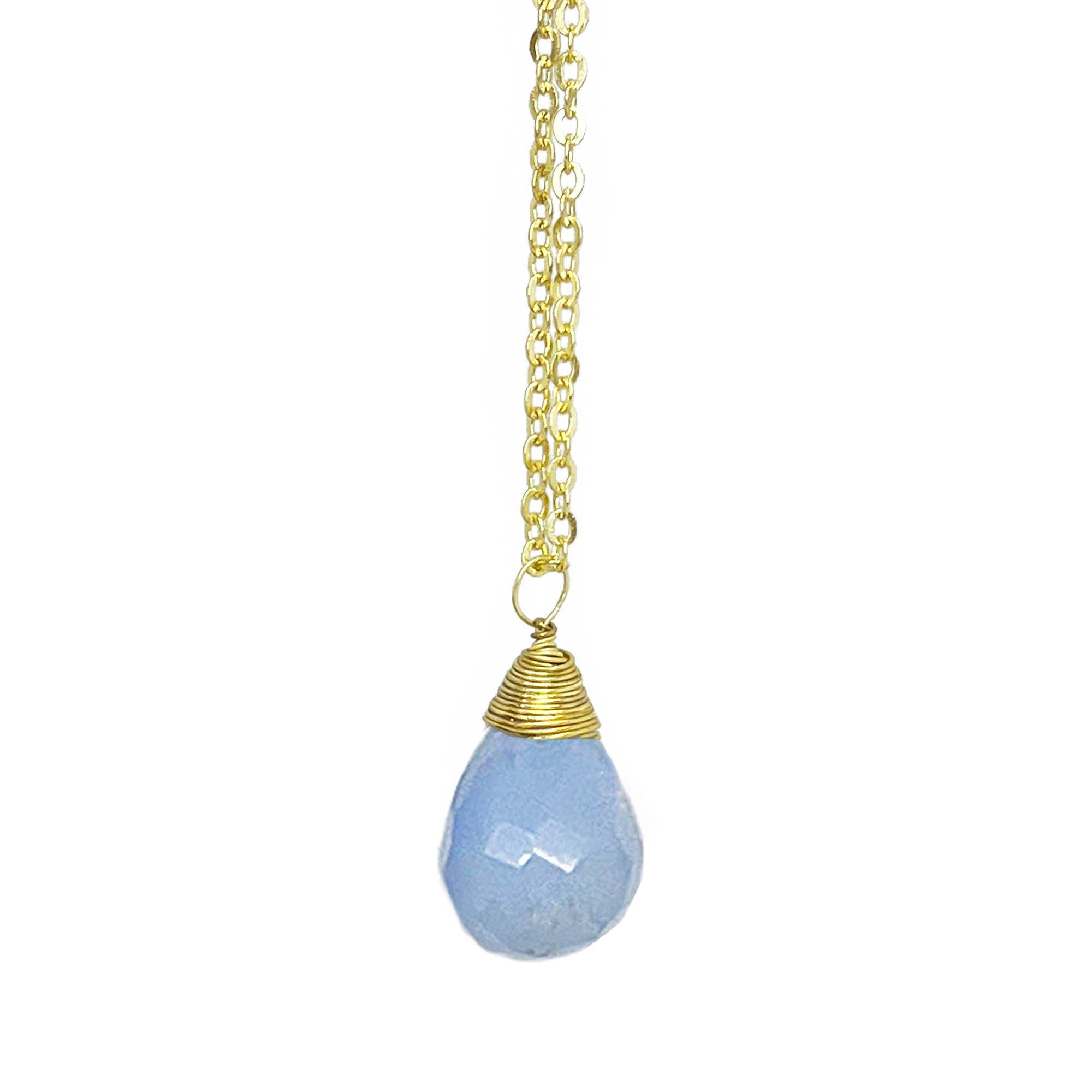 16 Tear Drop Faceted Stone Necklace Pre-Pack (No Display)