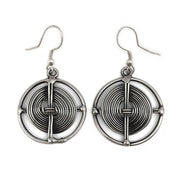 Basketweave Cross in Circle Woven Earrings