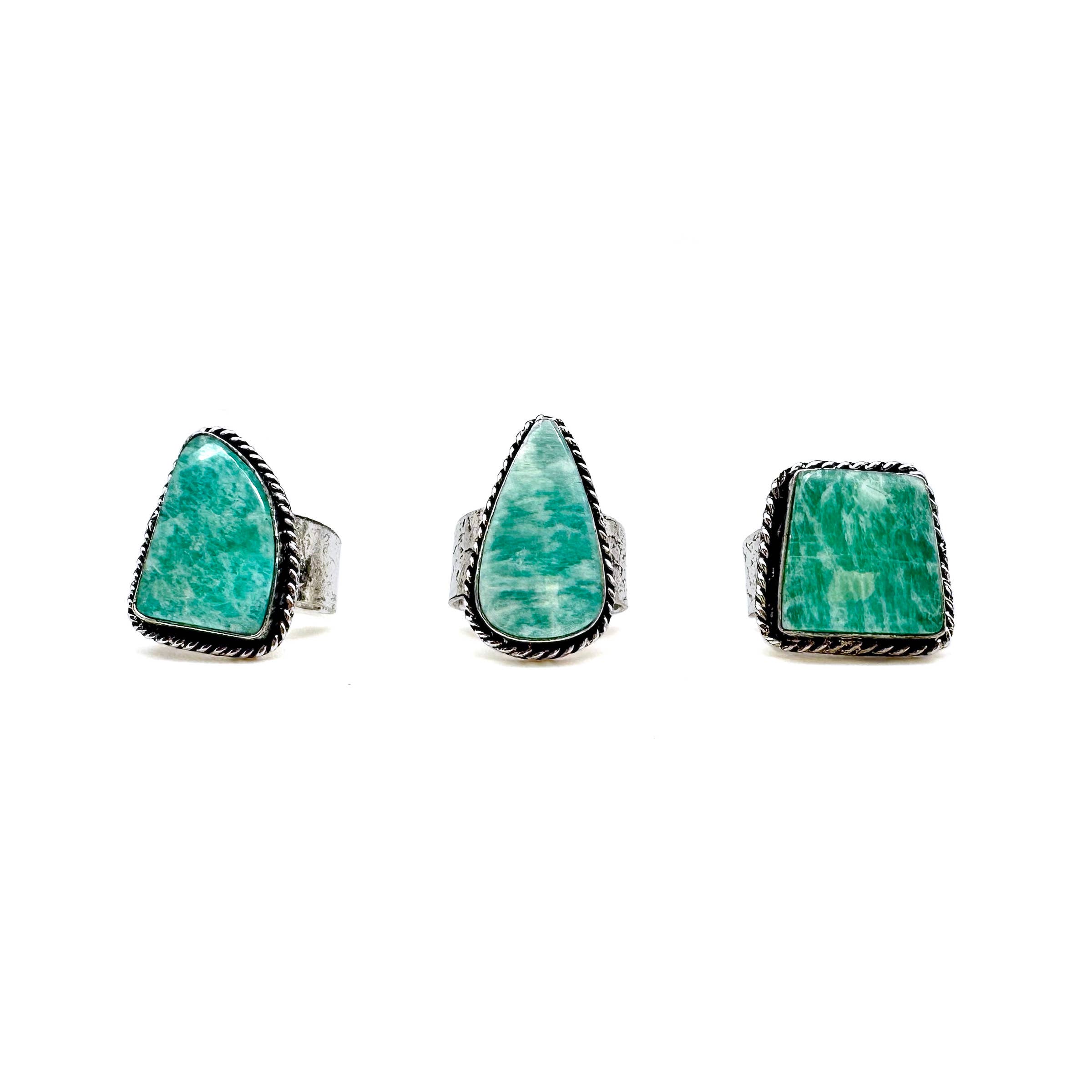 Kashi Semiprecious Small Stone Ring - Amazonite