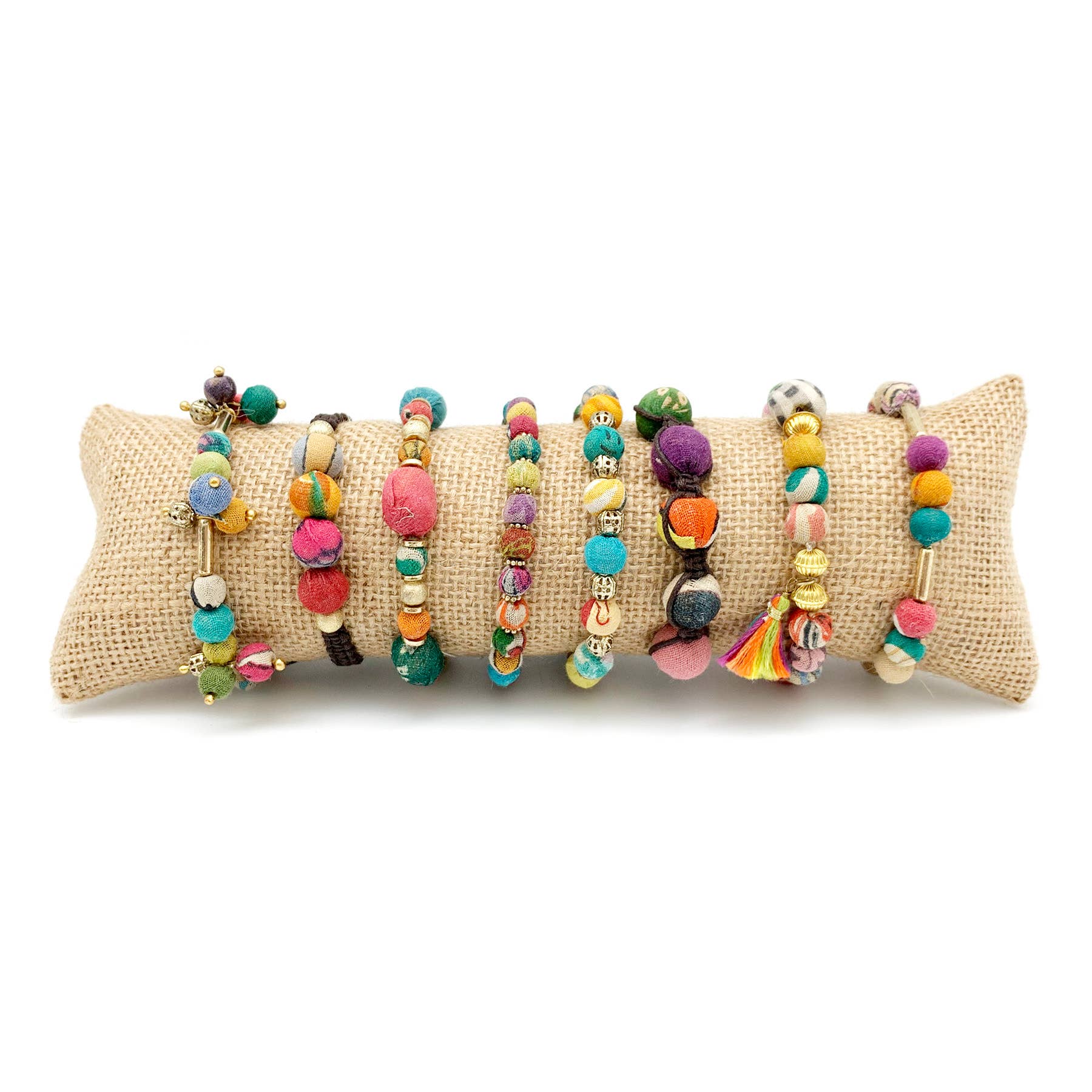 9" Long Burlap Cushion For Bracelets - Natural