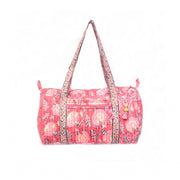 Peony Bloom Large Duffle Bag - Block Printed Organic Cotton