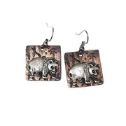 Pewter Earrings - Bear in Forest