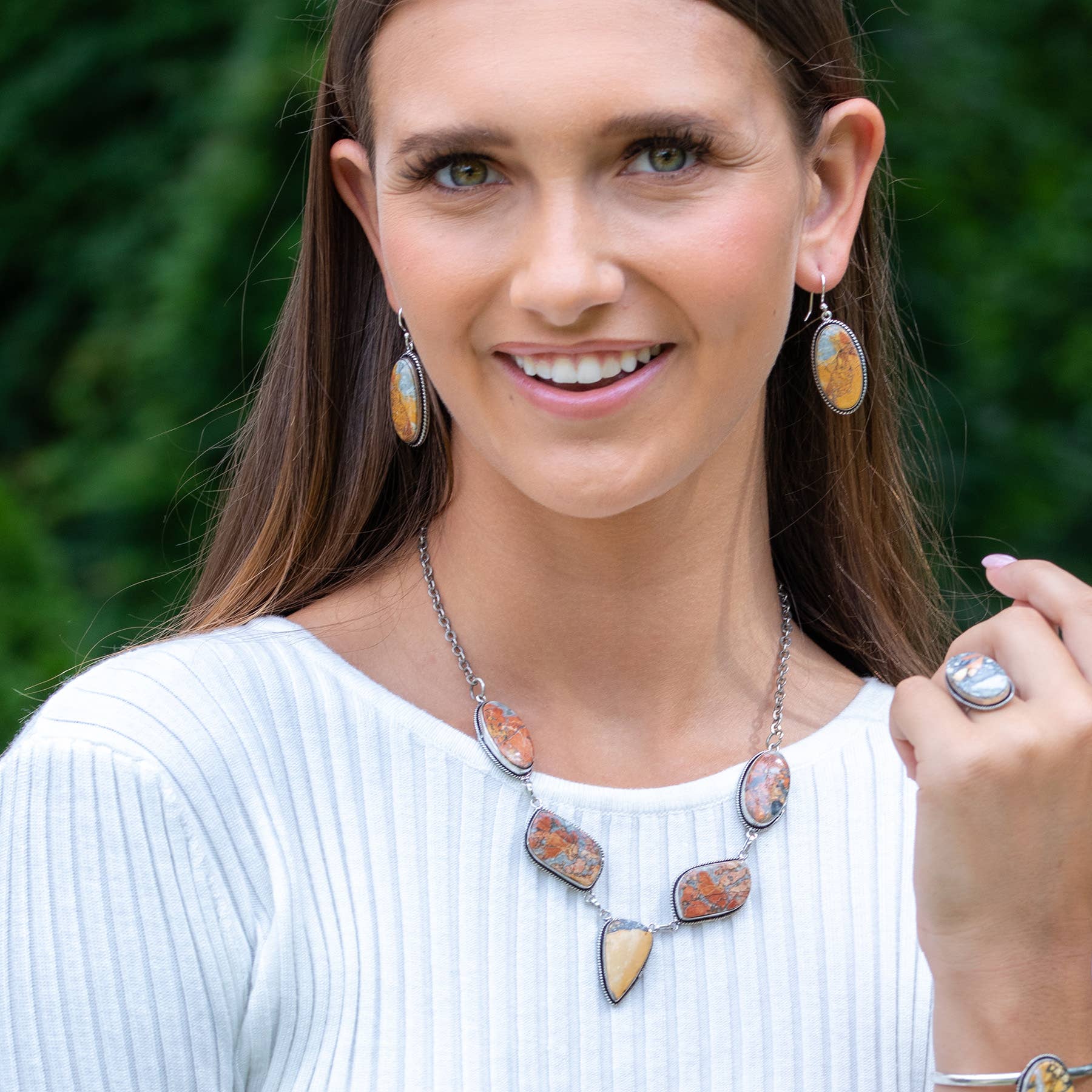 Handcrafted Semiprecious Stone Necklace - Maligano Jasper