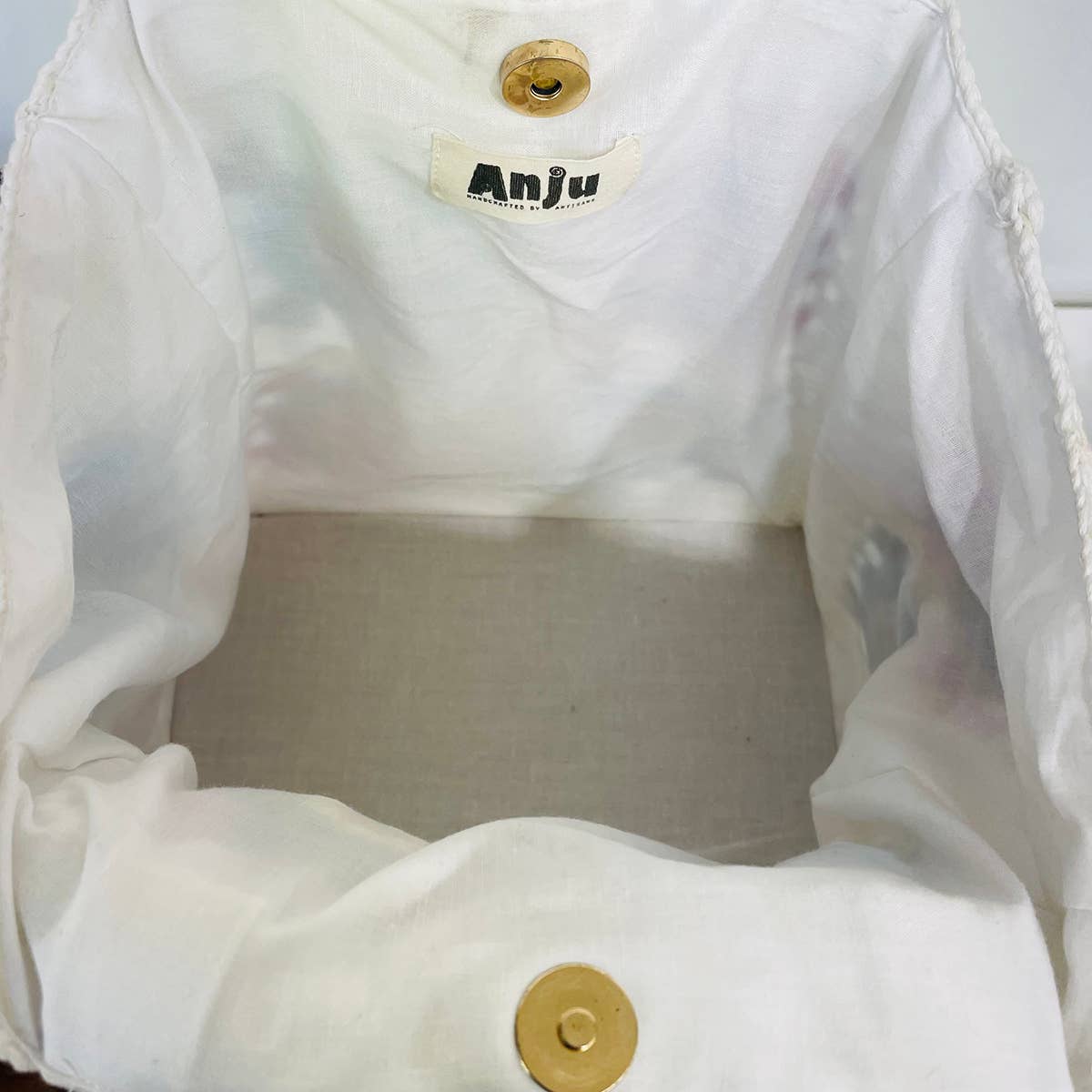 Laya White Cotton Crochet Small Top Handle Mini Bags