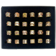 Mixed Metal Narrow Rings Prepack with Display - 24 count