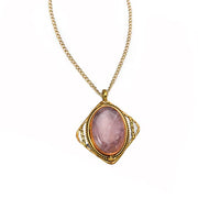 Mixed Metal and Rose Quartz Stone Pendant