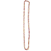Seed Bead Long Multi-Strand Necklaces- Pink, Gold and White