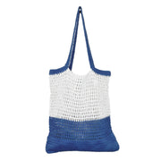 Ella Woven Cotton Market Tote Bags - Blue