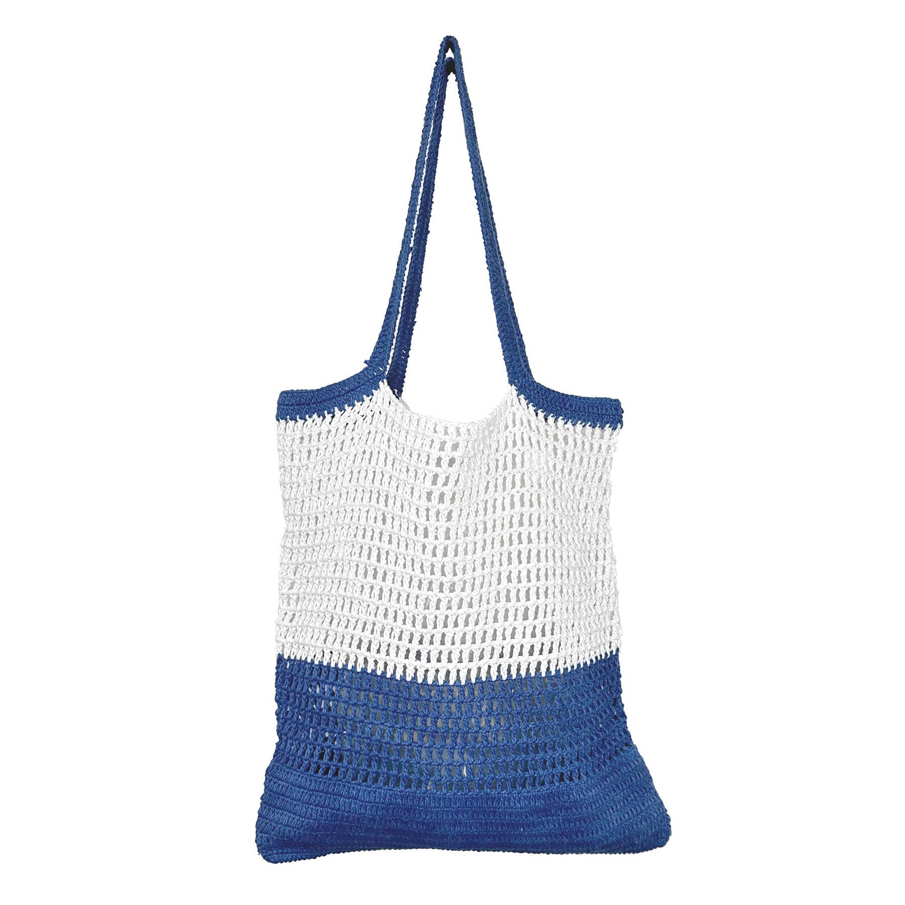 Ella Woven Cotton Market Tote Bags - Blue