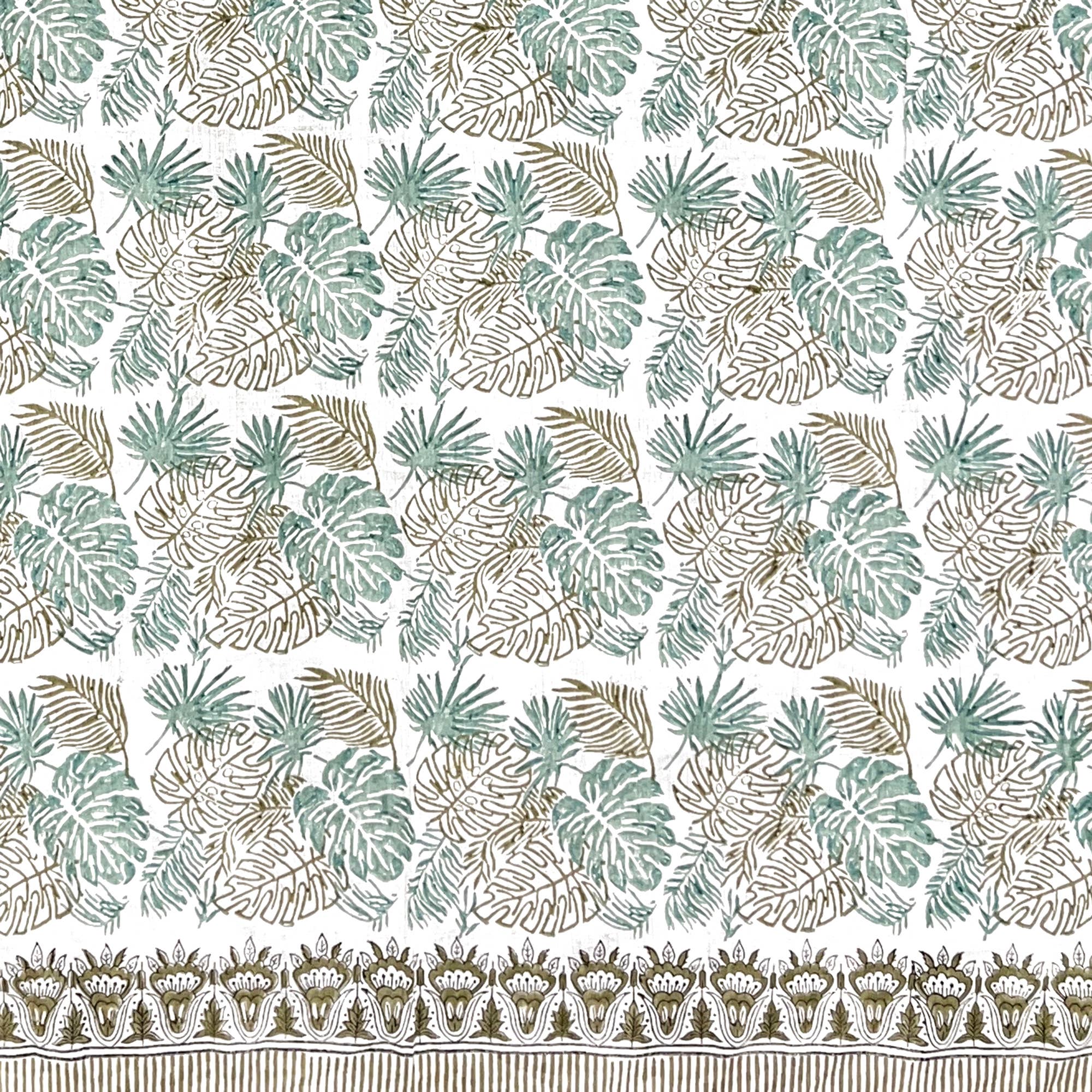 Handcrafted Cotton Sarong - Tropical Green Palm