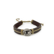 Pull Tie Leather Bracelet - Deer Cutout