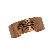 Etched Bear wtih Tree and Stars Copper Bracelet