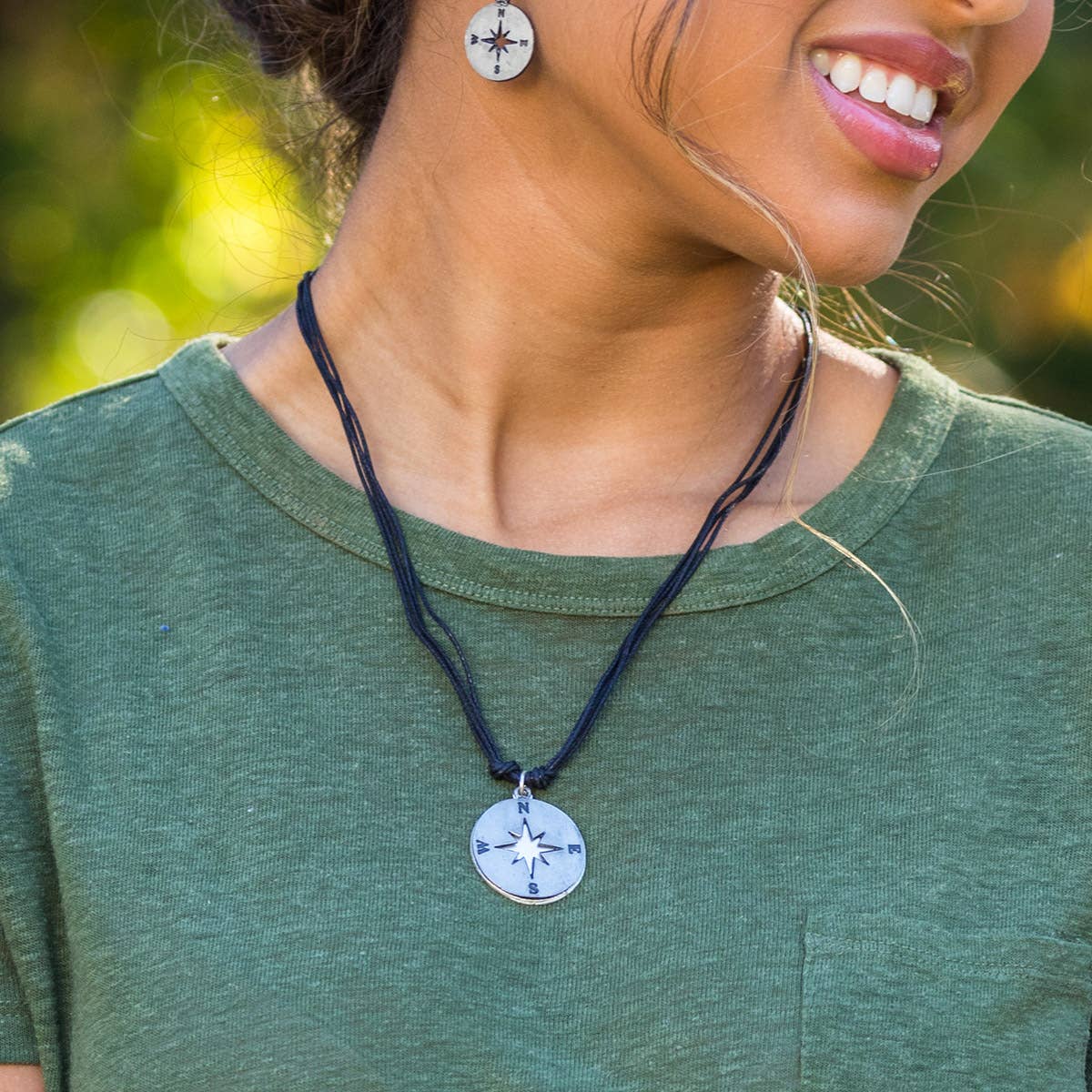 Pewter Necklace - Compass
