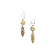 Akriti Gold and Medium Lemon Chrysoprase Earrings
