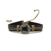Pull Tie Leather Bracelet - Turtle Cutout