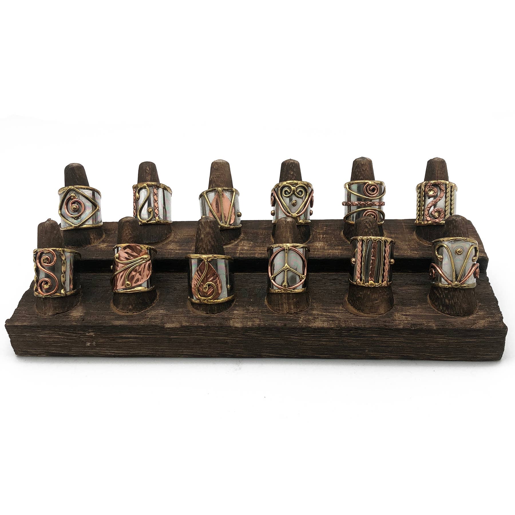 Mixed Metal Cuff Rings And Display - 12 Rings – Anju - Wholesale