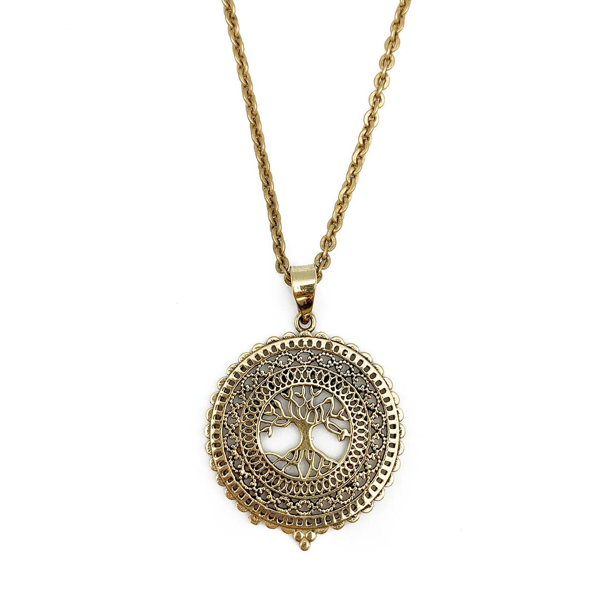 Tanvi Collection Necklace - Gold Tree in Ornate Frame