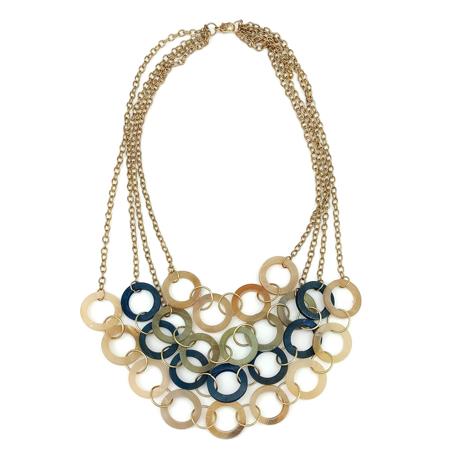 Omala Misty Greens Collection - Layered Rings Necklace