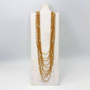 Seed Bead Multi-Strand Necklace - Tan