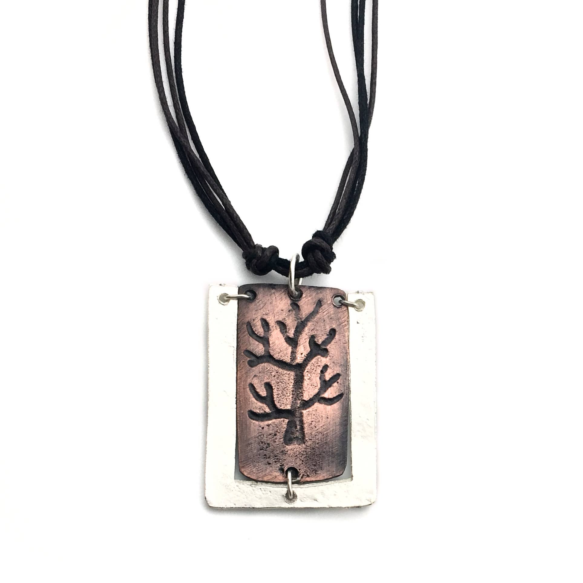 Pewter Necklace - Tree With Frame