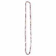 Seed Bead Long Multi-Strand Necklaces- White, Burgundy and Gold