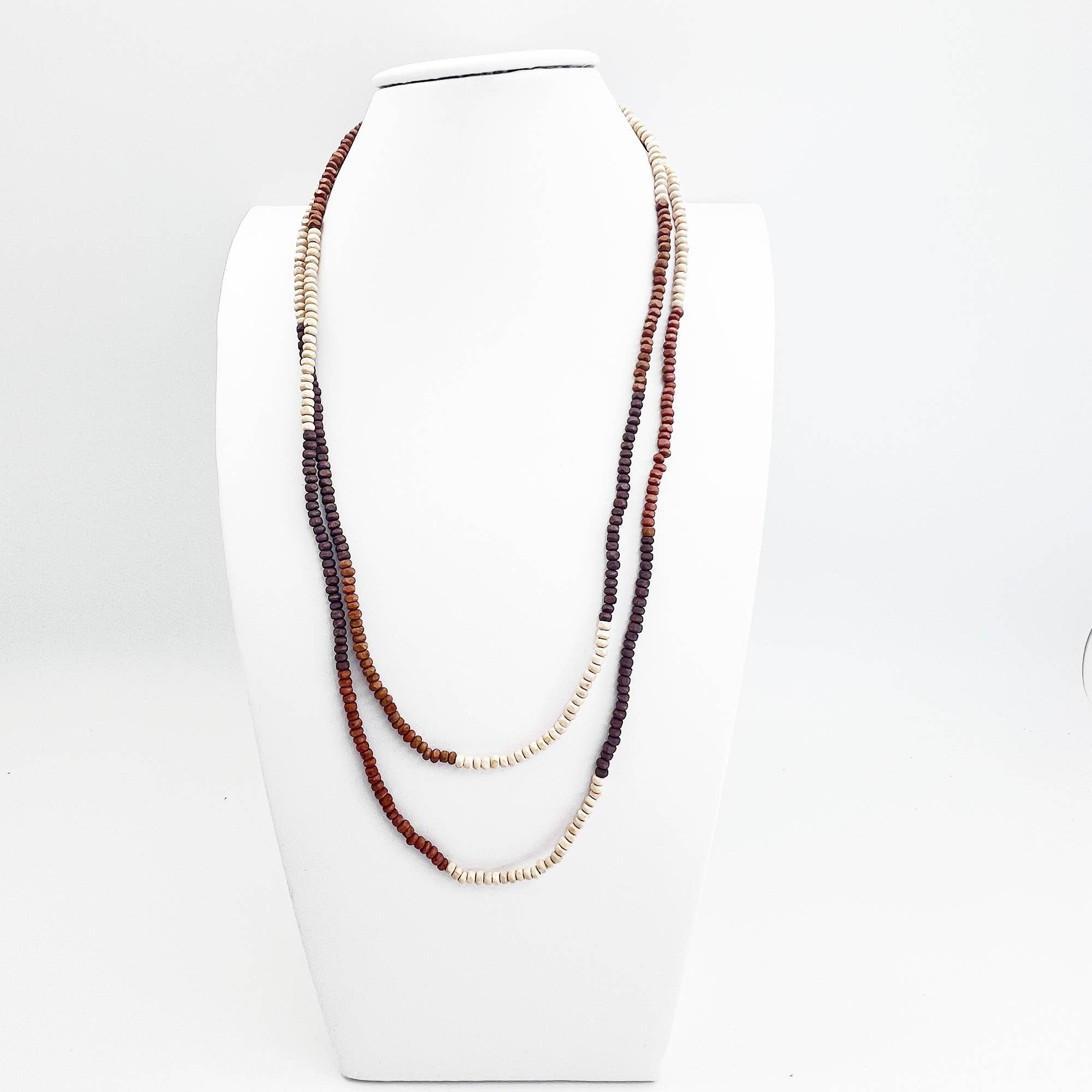 Prismatic Hues Necklace - Espresso, Brown, White