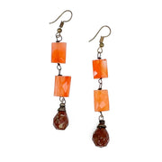 Banjara Cascading Stones Earrings - Carnelian, Red Jasper