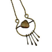 Banjara Fancy Jasper Brass Fringe Necklace