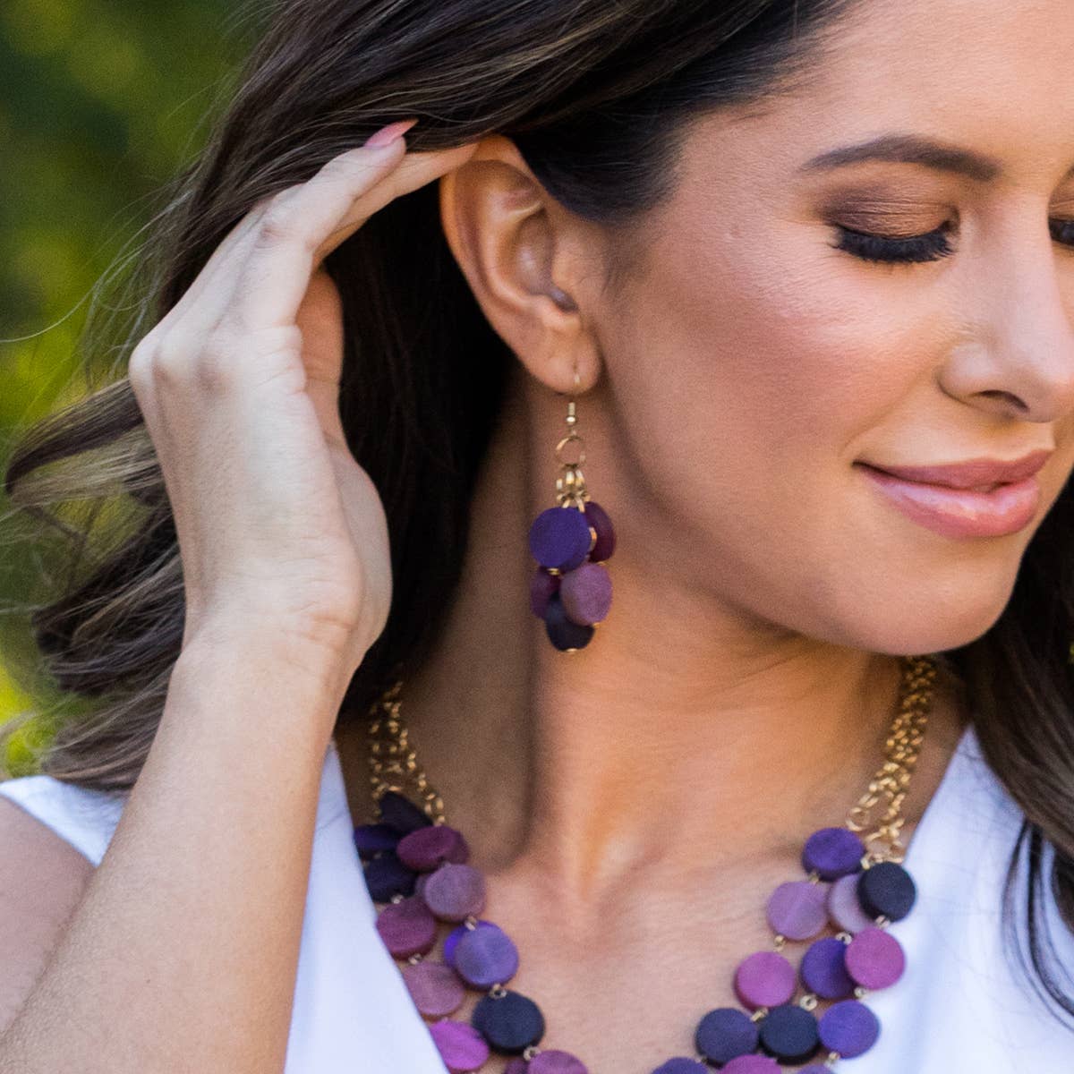 Omala Heliotrope Collection Earrings - Beaded Cluster