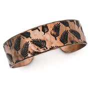 Fern Leaves Copper Engraved Cuff Bracelet