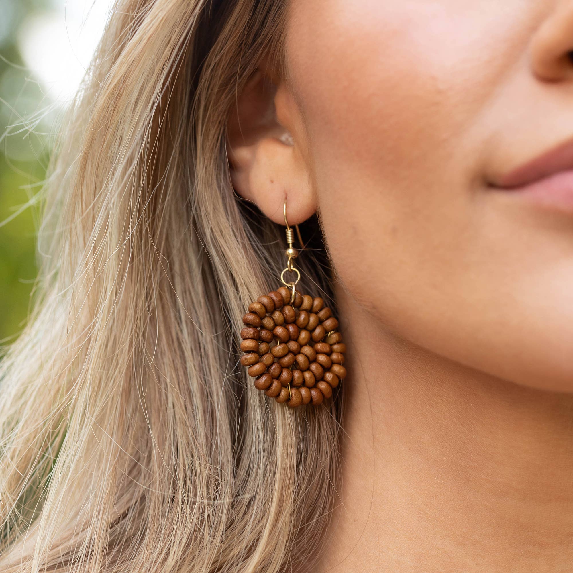 Sachi Chromatic Hues Circle Earrings  - Cognac