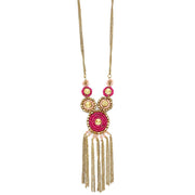 Sachi Cerise Collection Necklace - Chain Fringe Beaded Discs
