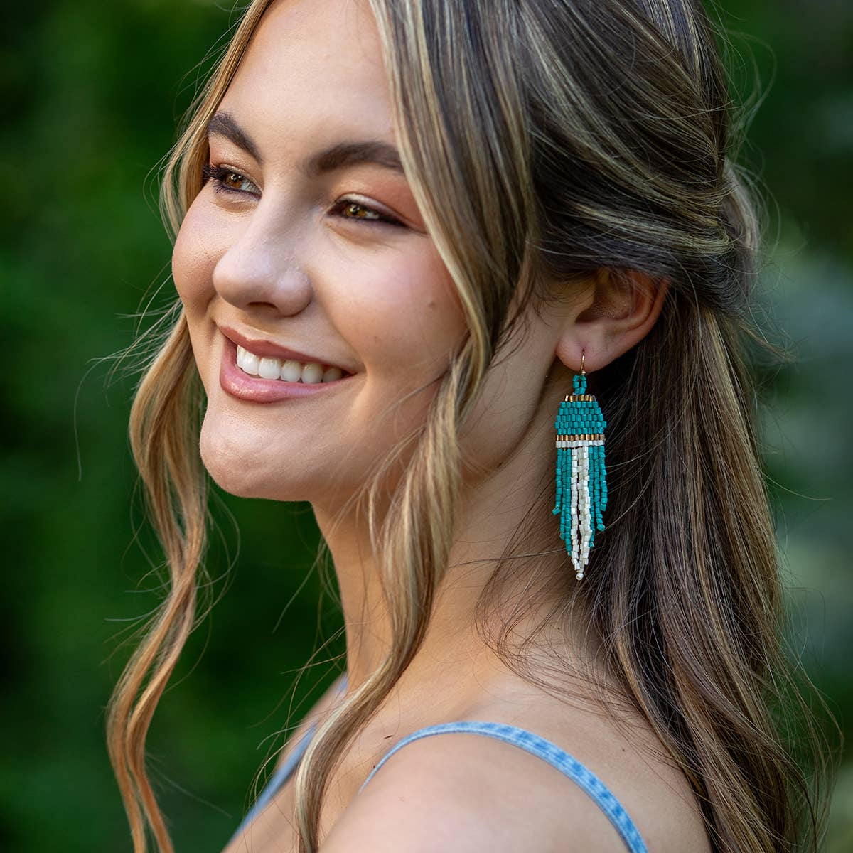 Seed Bead Waterfall Earrings - Multiple Color Styles