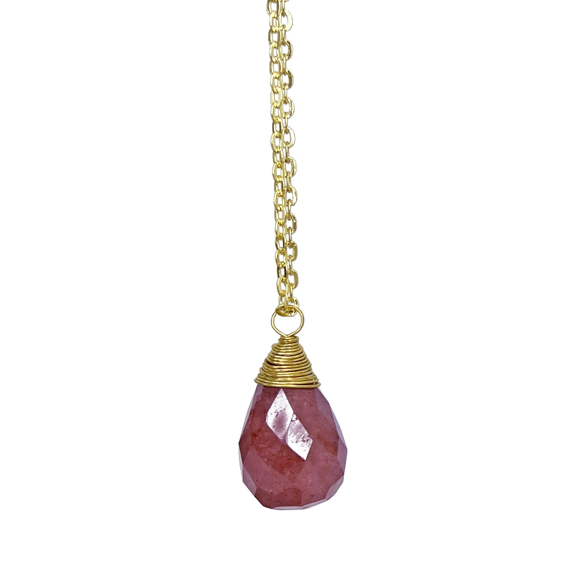 16 Tear Drop Faceted Stone Necklace Pre-Pack with Display