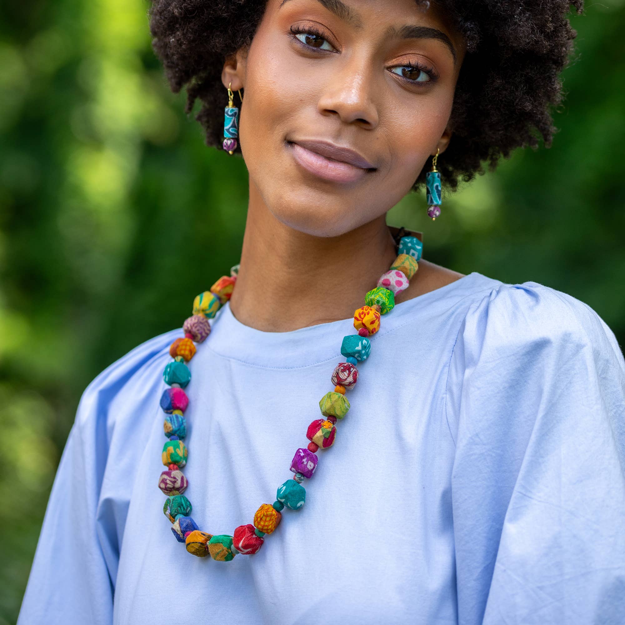 Aasha Hexagon Beaded Necklace