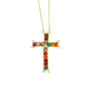 Aasha Kantha Handcrafted Cross Pendant Necklace