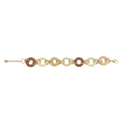Sachi Raffia Rings Bracelet - Tan and Brown Small Rings