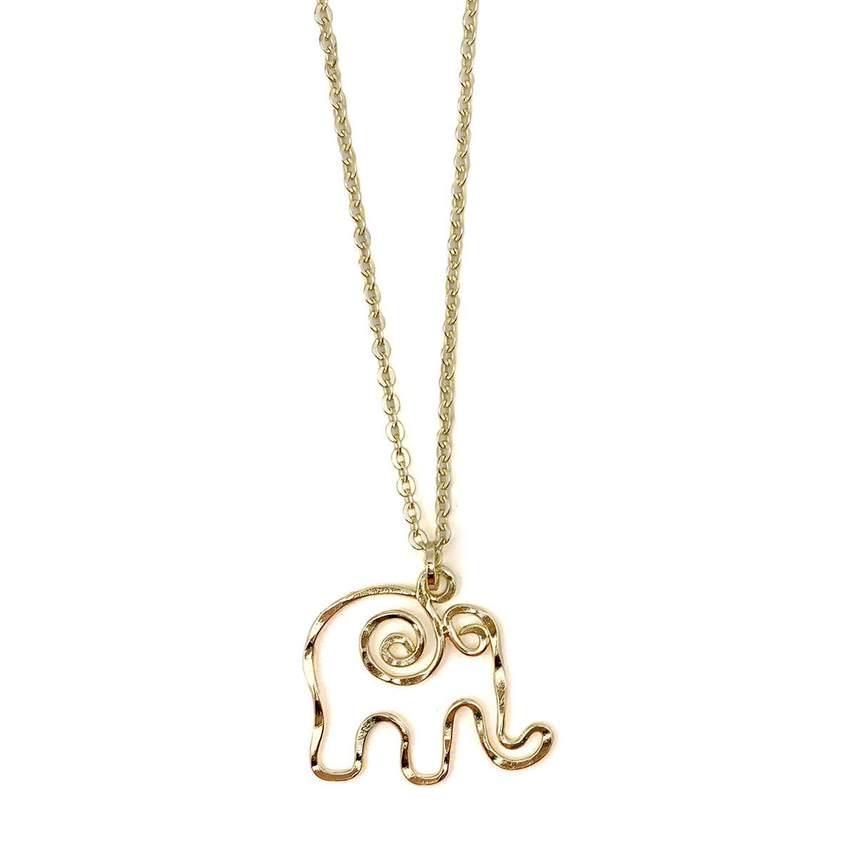Gold Plated Necklace - Smaller Size Elephant