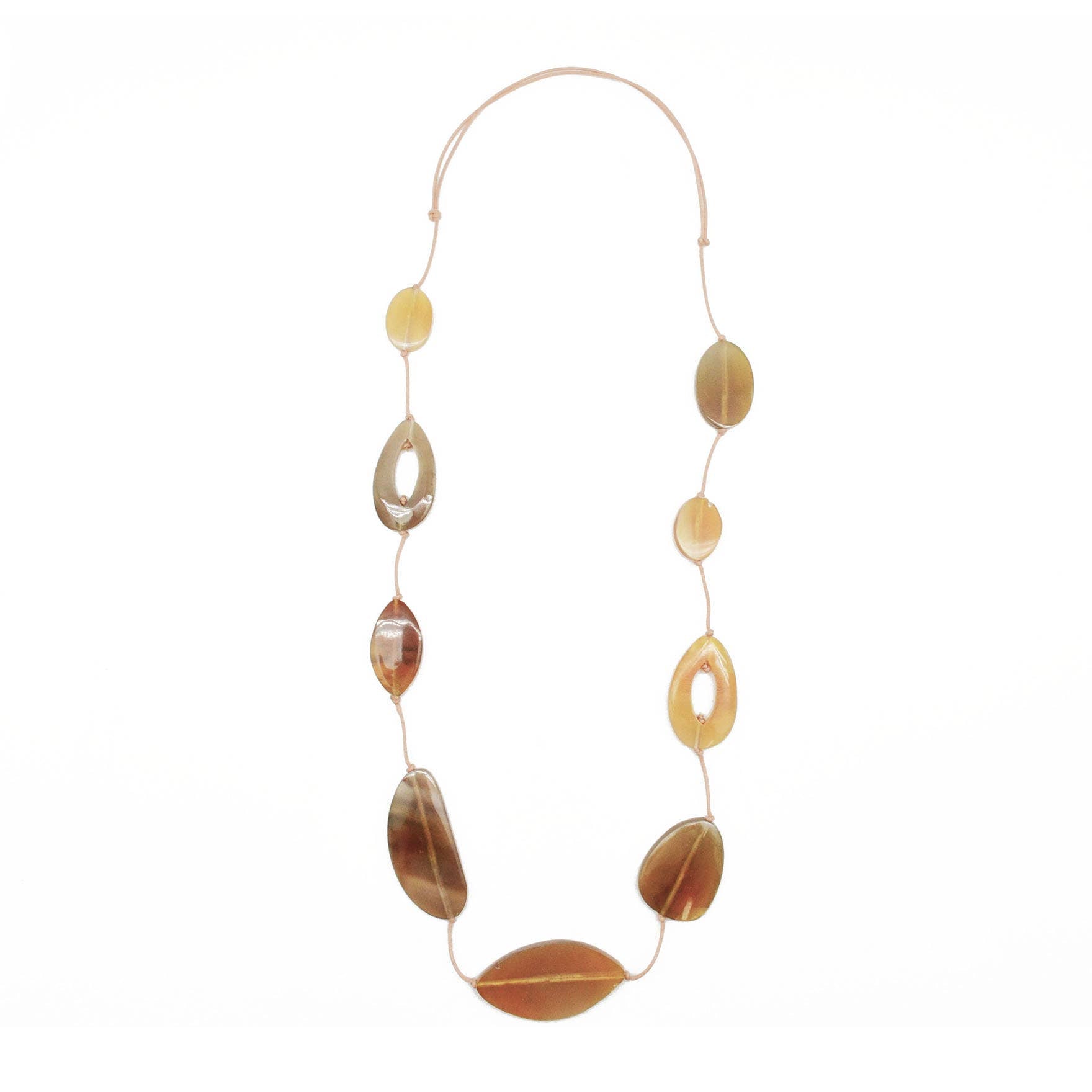 Omala Necklace - Oval Beads on Thin Cord