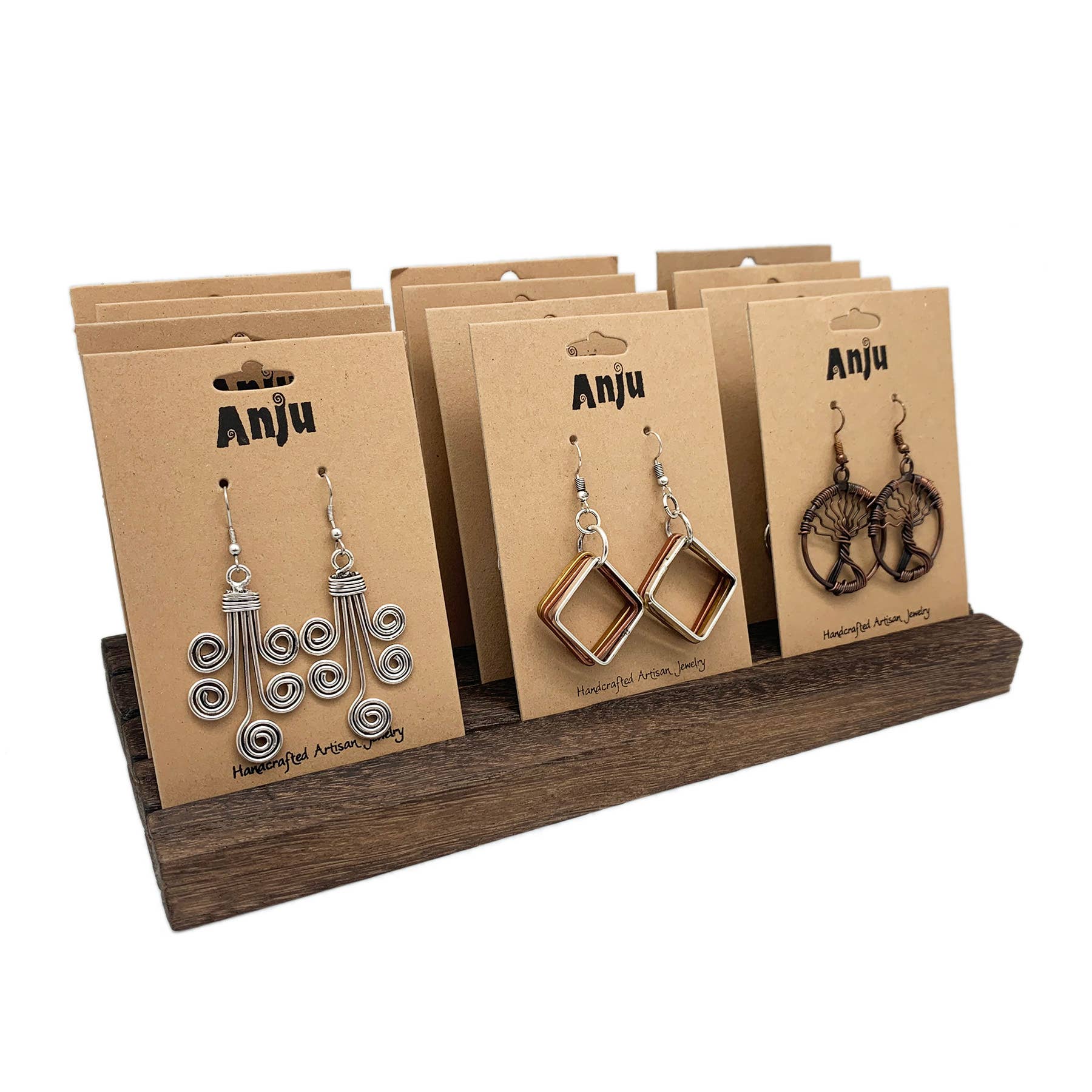 Banjara Metal Earrings Prepack - 12 Pairs and Wooden Display