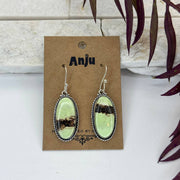 Handcrafted Semiprecious Stone Earrings - Lemon Chrysoprase