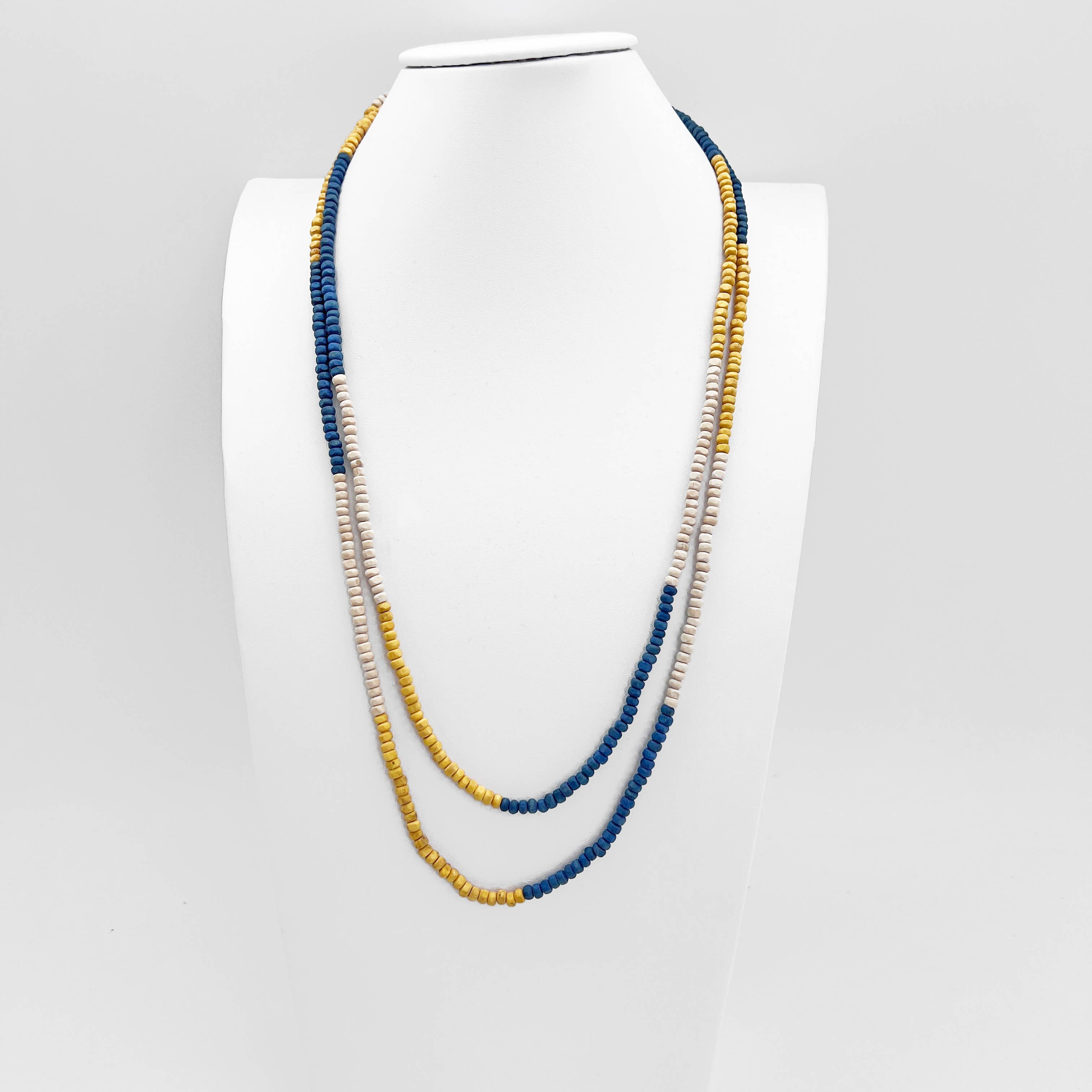 Prismatic Hues Necklace - Blue, Yellow, White