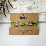 Seed Bead Stretch Bracelet - Olive Green