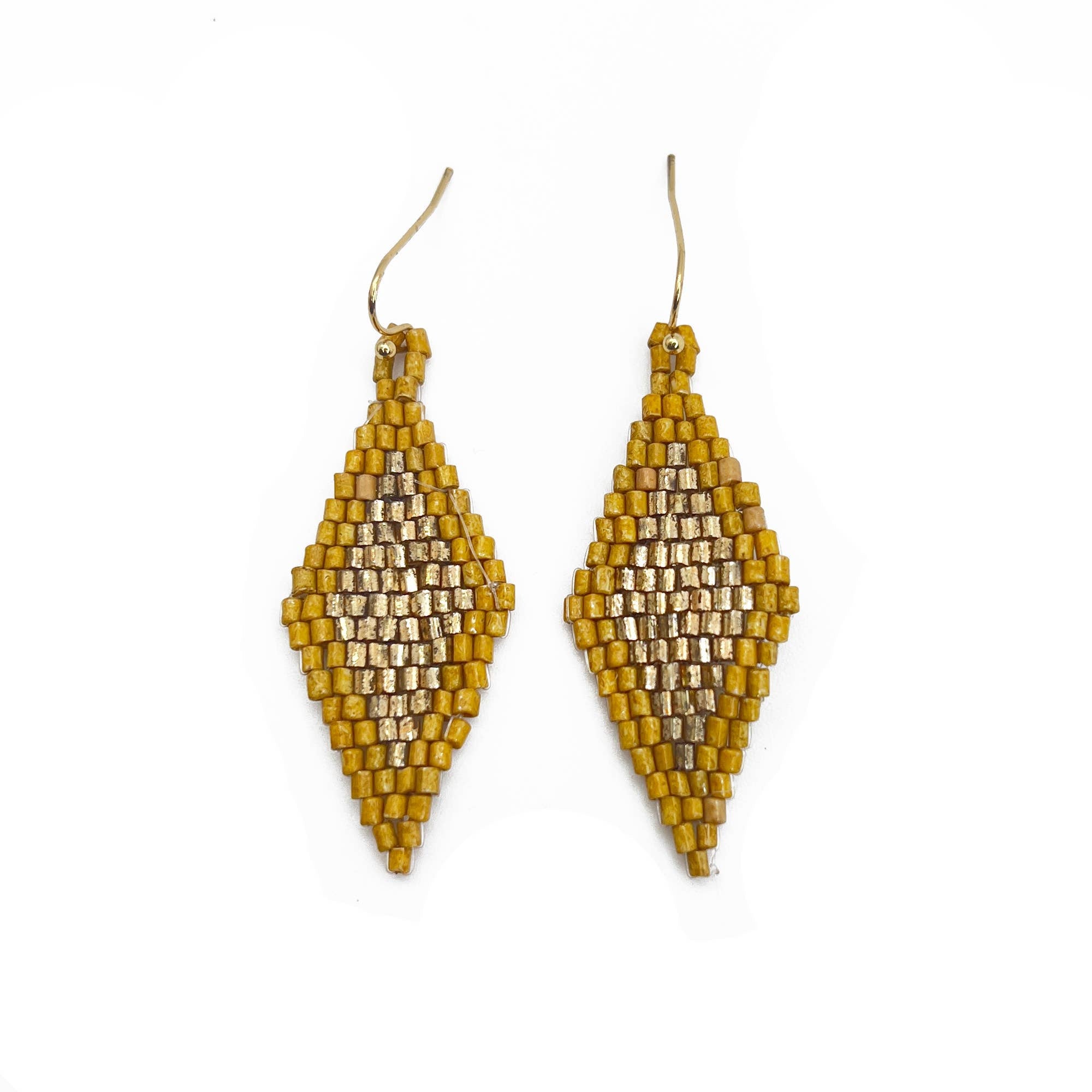 Seed Bead Diamond Shaped Earrings - Multiple Color Styles