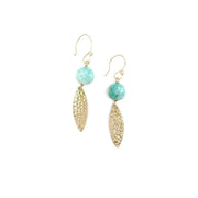 Akriti Gold and Medium Faceted Amazonite Earrings